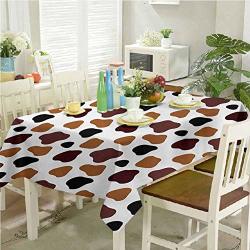Homecoco Wrinkle Free Tablecloths Cow Skin Animal Abstract Spots Milk Dalmatian Barnyard Camouflage Dots 60"X84" Dining Rectangle Tablecloth