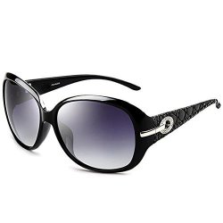 Joopin Women Polarized Sun Glasses Butterfly Big Frame Brand Sunglasses Black Simple Package Black