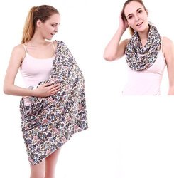 27 Patterns Real 2 Side Printed Stretchy Jersey Nursing Cover Floral Folk Infinity Scarf Multi Use For Breastfeeding