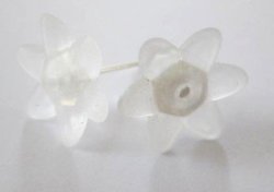 Hand Crafted Stud Earrings- Acrylic White Flower