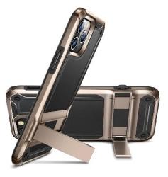 Apple Iphone 12 Pro Premium Slim Metal Kickstand Case Gold black