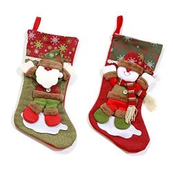 Christmas Stockings Christmas Decor Santa Claus Snowman 18 Inch Length 2PCS