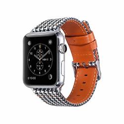 Cssd New Retro Luxury Canvas Leather Watch Bands Wrist Straps For Apple Watch Series 4 40MM B