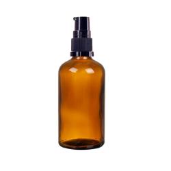 100ML Amber Glass Aromatherapy Bottle With Serum Pump - Black 18 410