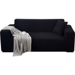 Stretch Couch Cover Black 190-230CM
