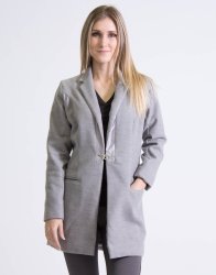 Envee Grey Melton Coat Jacket - M Grey