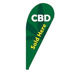 Vispronet Cbd Feather Flag Drop - Made From Tear-resistant Knitted Polyester Visible From Both Sides - 3.6FT X 8.7FT Swooper Flag - Flag Only