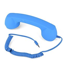 Fosa Retro Handset Anti-radiation Vintage Wired Telephone Phone Call Receiver 3.5MM Cell Phone Handset With MIC For Smartphones And Computers Blue
