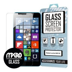 Microsoft Lumia 640 XL Glass Screen Protector Case Cover Tempered Glass 1-PACK - Mpero