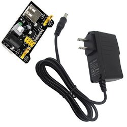 Jekewin 9V 1A Power Supply With Power Supply Module 3.3V 5V For Arduino Board And Solderless Breadboard