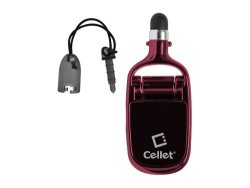 Alcatel Onetouch Pixi Glitz Tracfone Red Compact MINI Aluminum 3 In 1 Stylus Stylus phone Stand screen Cleaner