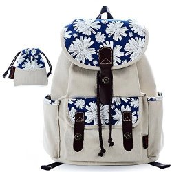 C-leathers Print Canvas Backpack For Girls School Backpack Laptop Backpack Print Backpack 137WHITE