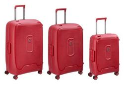 DELSEY Moncey 3 Piece Luggage Set Red
