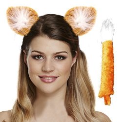 Fox Set Ears & Tails Fits Adults & Children For Animal Book Week Fancy Dress Accessories By Partypackage Ltd