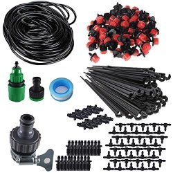 Koram 100FT 1 4" Blank Distribution Tubing Irrigation Gardener's Greenhouse Plant Cooling Suite Watering Drip Repair And Expansion Kit Accessories Include Universal Spigot Connector IR-2F