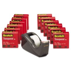 MMM600KC60 - Scotch Transparent Tape Dispenser Value Pack