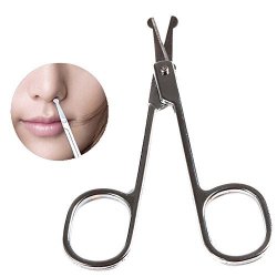 Miswilsi Eyebrows Fashion Curved Ear Facial Trimmers Beauty Tool Nose Hair Scissors Stainless Steel