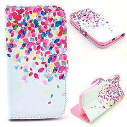 Moto G Case Uzzo Moto G Wallet Case Book Fold Leather Moto G Flip Cover With Folding Stand Colorful Flower Petals Pattern Pu Leather