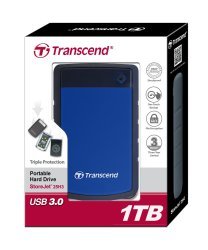 Transcend StoreJet 25H3B 1TB USB 3.0 Hard Drive