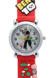 Timermall Original Water Resistant Cartoon BEN10 Quartz Red Watches