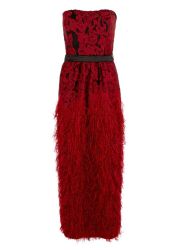 Closet London Ladies Strapless Dress - Red