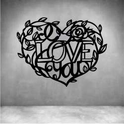 I Love You Heart - Matt Silver L 600 X H 400MM