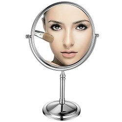 Gurun 8-inch Double-sided Swivel Free Standing Compact Mirror With 7x Magnification Chrome Finis...