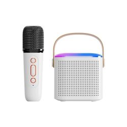 Portable Wirless Karaoke Speakers With 1 Microphones- White