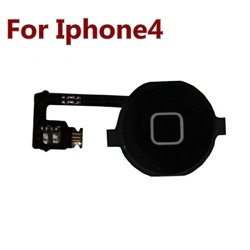 Fast Jewelry Replacement Black Repair Spare Part Menu Home Button With Flex Cable For Apple Iphone 4