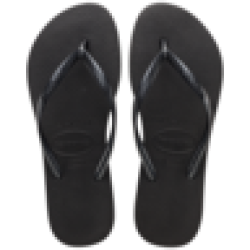 Havaianas Ladies Slim Black Sandals 37 38