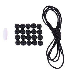 Samber 20PCS 9MM Diy Silicone Teething Necklace Bracelet Or Anklet For Babies Toddlers And Kids -black