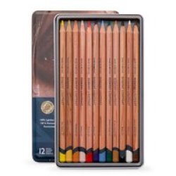 Lightfast Colour Pencil Tin Set 12 X Assorted Colours