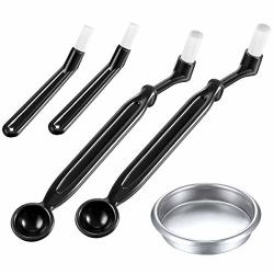 Allnice Coffee Grinder Cleaning Set 4PCS Coffee Machine Brush With Spoon And 1 Piece 58MM Stainless Steel Back Flush Insert Metal Blind Filter For
