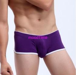 Sexy Men Boxers Low Waist Mens Underwear - Purple