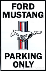 Mustang Parking Embossed Metal Sign Mt20