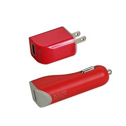 Reiko 3-IN-1 Charger With Data Cable For Iphone 5S - Retail Packaging - Red