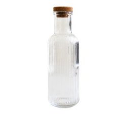 Glass Bottle Rippled With Cork 1 0LT