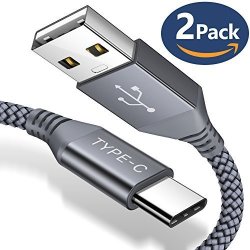 USB Type C Cable Jsaux 2-PACK 6.6FT Usb-c To USB A 2.0 Fast Charger Nylon Braided USB C Cord For Samsung Galaxy S9 S8 Plus