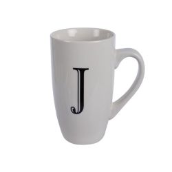 Mug - Household Accessories - Ceramic - Letter J Design - White - 5 Pack