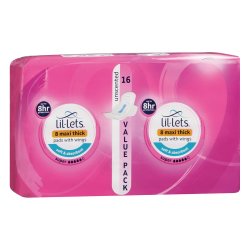 Lil-Lets Maxi Thick Pads Super Unscented 16