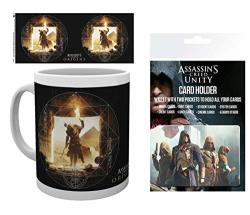 1ART1 Assassin's Creed Origins Wanderer Photo Coffee Mug 4X3 Inches And 1 Assassin's Creed Credit Card Holder Wallet For Fans Collectible 4X3 Inches