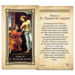 St. Thomas The Apostle Laminated Holy Card - Pack Of 3