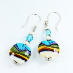 Earrings Murano Glass Beads Hand Made Midlands Landscape