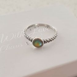 Milla 925 Sterling Silver Colour Changing Mood Ring - Size 6