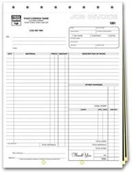 Carbon Copy Job Invoice Forms