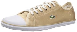 Lacoste Women's Ziane Sneakers Gold white Textile 8.5 M Us