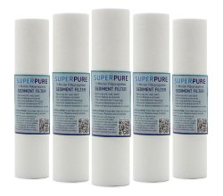 Superpure 10 Inch Sediment Water Filter Replacement Cartridge 5-PACK