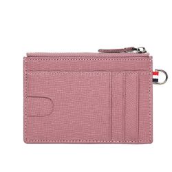 Rfid Genuine Leather Card Holder With Zipper Coin Bag