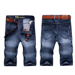 Summer Afsjeep Casual Straight Leg Thin Cotton Short Multi Pockets Jeans For Men