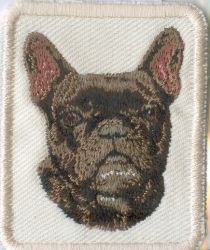 Embroidered Sew On Cream French Bulldog